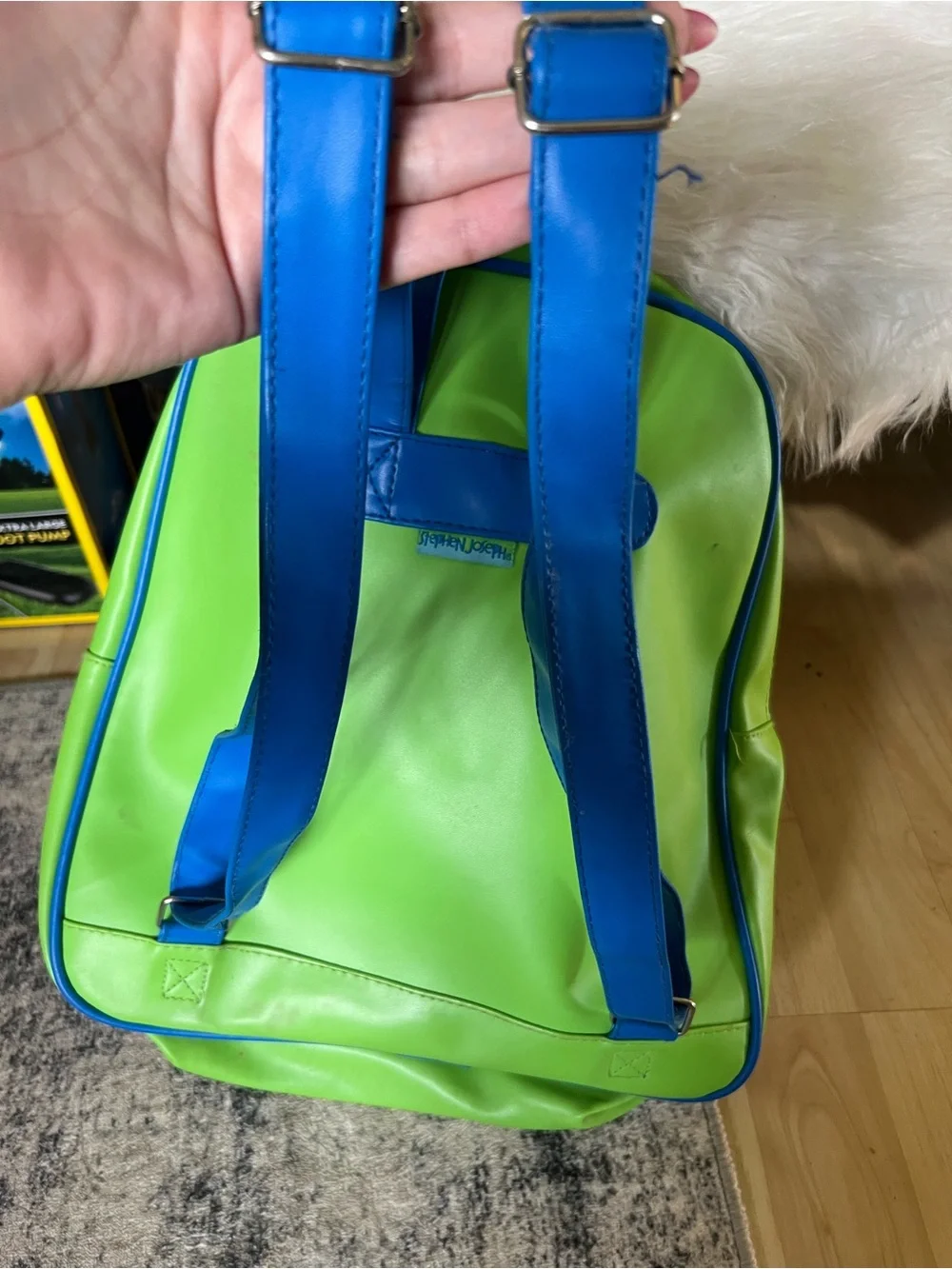 Personalized 'Zayn' Kids Dinosaur Backpack - Green & Blue